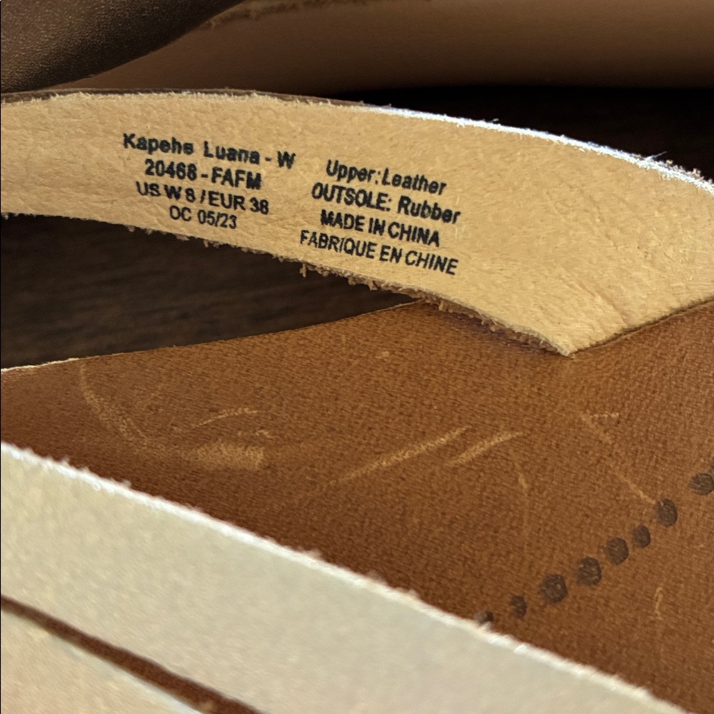 OluKai Kapehe Luana Metallic Gold Sandals - 8 - Picture 2 of 5